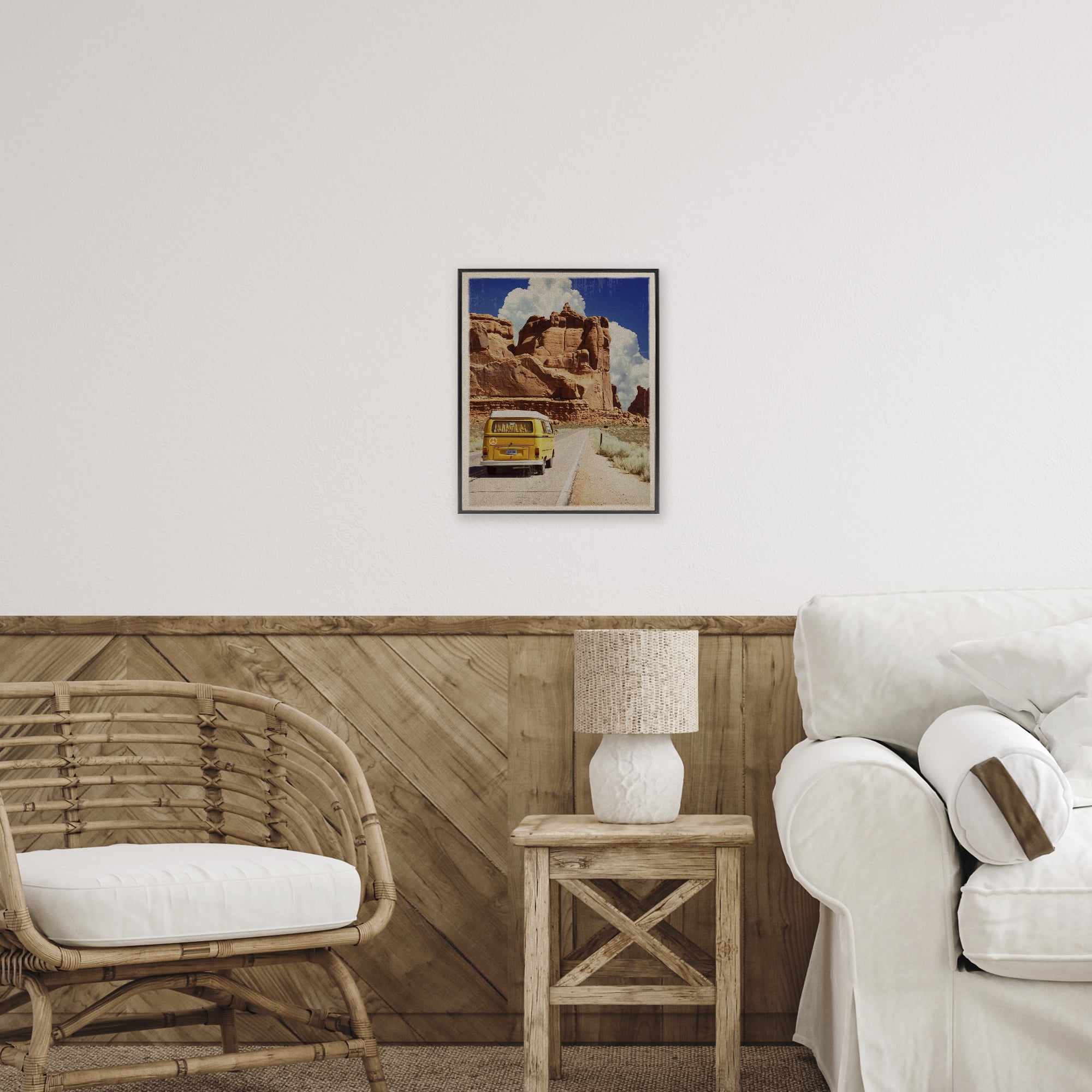Retro Desert Adventure Black Framed Giclee Art, design by Old Red Truck