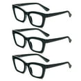 thumbnail image 3 of REAVEE 3 Pack Black Oversized Square Reading Glasses Oprah Style for Women, Blue Light Blocking Large Frame Computer Readers Spring Hinge, 3 of 4