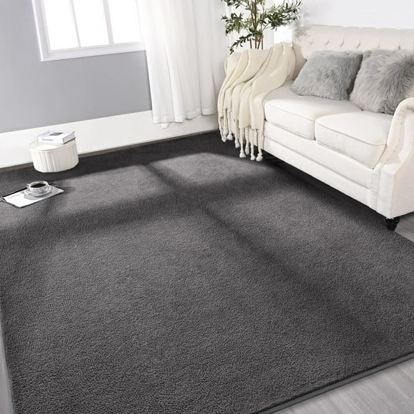 Alfombra Gifeas, grande, ultrasuave, moderna, 120 x 180 cm, gris oscuro