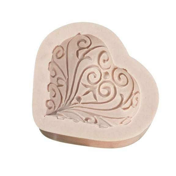 TERGAYEE 3D Heart Silicone Mold, Chocolate Sugar Turning Mold Silicone Heart Mould DIY Chocolate Cupcake Cake Muffin Baking Mold