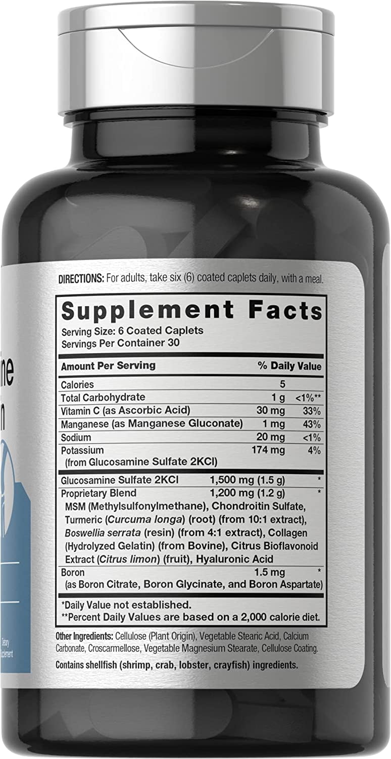Glucosamine Chondroitin | Plus MSM & Turmeric | 180 Coated Caplets | by Horbaach