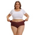 thumbnail image 3 of INNERSY Womens Plus Size Period Underwear - High Waist Rayon from Bamboo 3-Pack, 50ml Heavy Flow(5XL,Navy & Red), 3 of 10