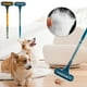 thumbnail image 1 of Cepillo para pelar mascotas - Cepillo autolimpiante para peludos para perros y gatos, elimina el pelo suelto y el subpelo, amarillo y azul, 24,8", 1 of 6