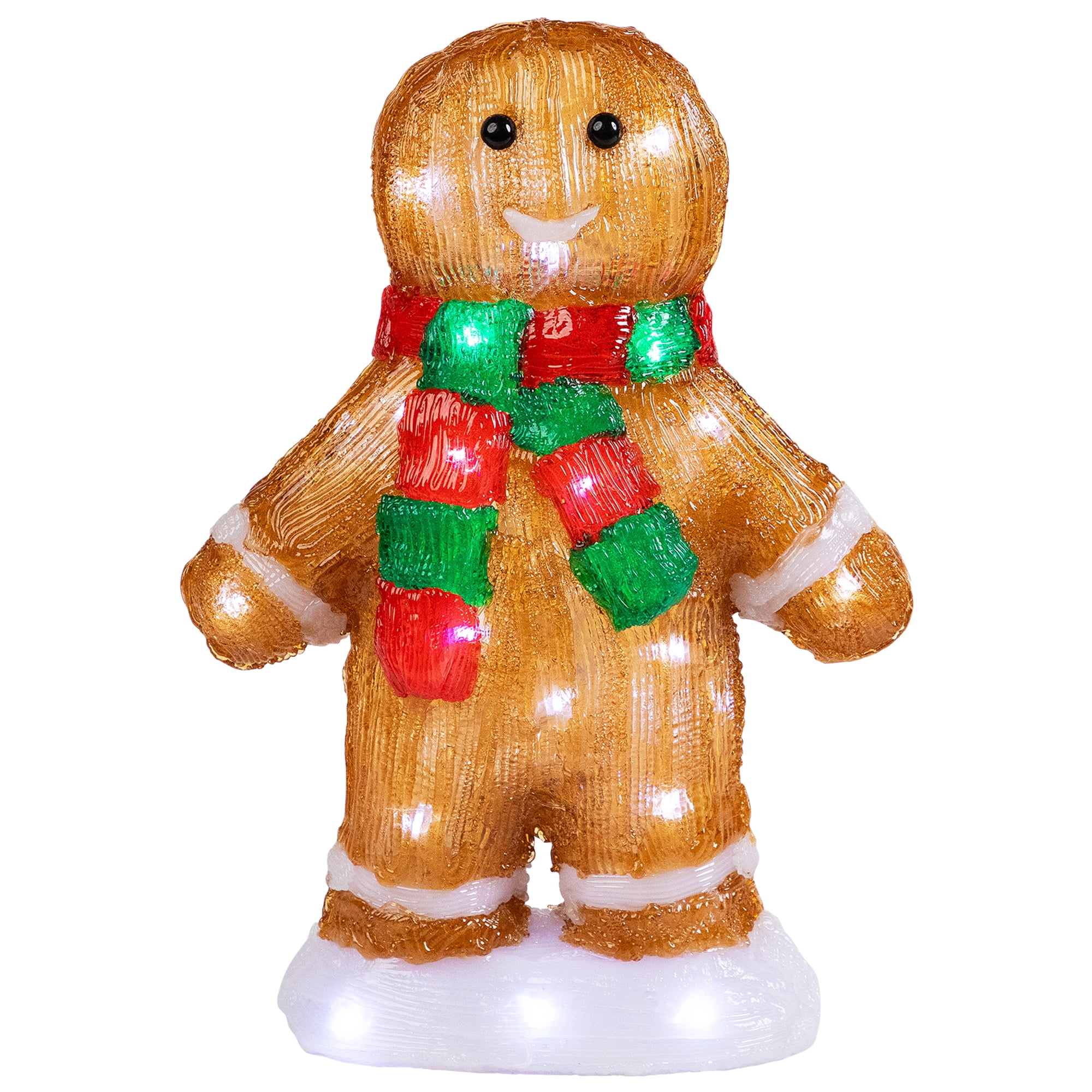 Northlight LED Lighted Acrylic Gingerbread Man with Scarf Outdoor