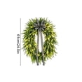 thumbnail image 2 of 2026 Christmas Home Party Decoration Lit Artificial Fern Wreath With Striped Bow Front Door Wall Decor Christmas Celebration Party Supplies, 2 of 5
