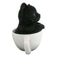 thumbnail image 3 of Lifelike Adorable Black Kitten Cat in White Tea Cup Pet Pal Figurine 5.75" Tall, 3 of 6