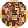 thumbnail image 1 of Ahgly Company Indoor Round Abstract Brown Contemporary Area Rugs, 7' Round, 1 of 4