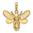 thumbnail image 4 of Finest Gold 14K Yellow & Rhodium White Diamond-Cut Bumblebee Pendant, 4 of 4