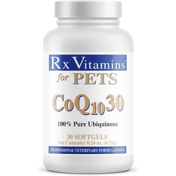 RX Vitamins 708429080039 COQ10-30 Heart Supplement Softgels for Dogs & Cats - 30 Count