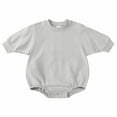 thumbnail image 1 of Body De Bebé Canastilla Onesies Para Niños Pequeños Otoño Primavera Niñas Niños Lindo Mameluco Manga Larga Botón Sudadera Monos Gris Odeerbi LM103-2586, 1 of 8