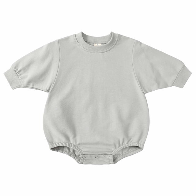 Ensemble 2 Pcs Printemps Bébé Filles Garçons Mignon Barboteuse Manches Longues Bouton Chandail en Molleton Combinaisons 2 Pcs Tenues en Liquidation
