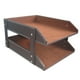 thumbnail image 4 of Organizador de archivos de cuero sintético de doble capa, soporte para documentos y papel para escritorio. B, 4 of 9