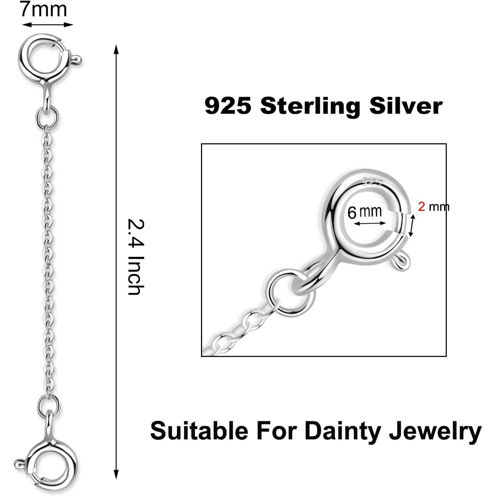 Silver safety chain for bracelet best sale