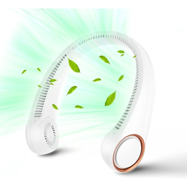Ventilador manos libres sin aspas, ventilador personal de refrigeración de 360°, ventilador silencioso portátil para interiores y exteriores, regalos de cumpleaños para hombres, mujeres, mam