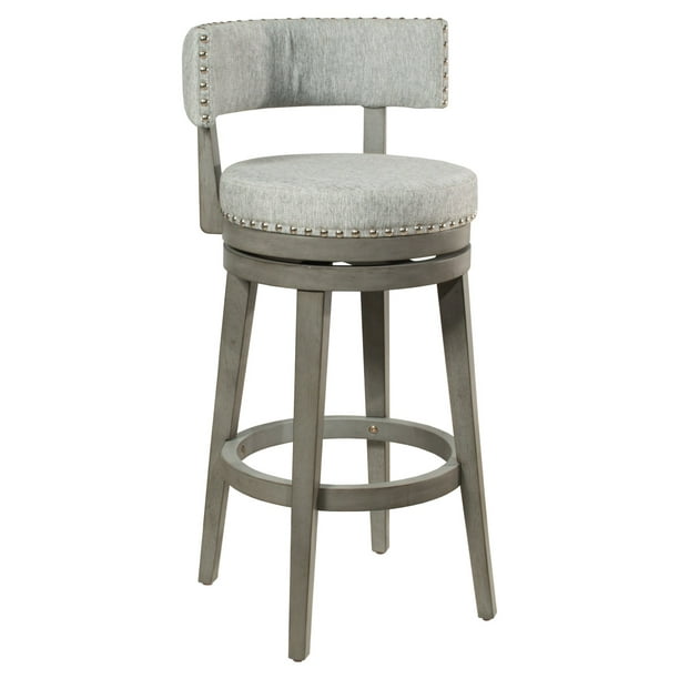 Swivel Counter Stool With Nailhead Trim, 26 Swivel Counter Stools With Back
