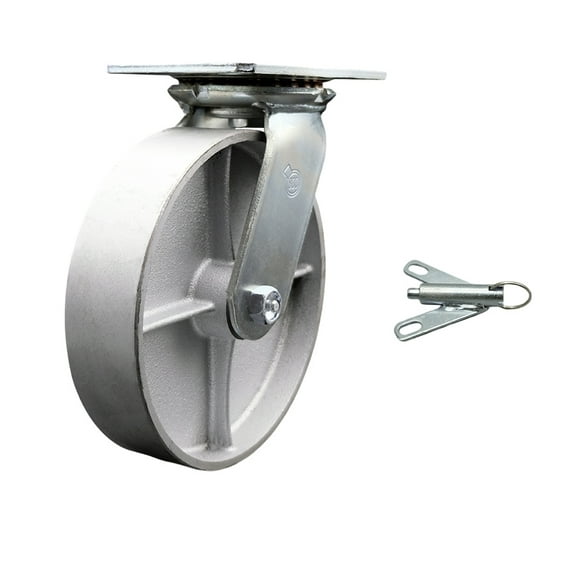 8 Inch Heavy Duty Semi Steel Caster with Roller Bearing and Swivel Lock SCC