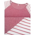 thumbnail image 6 of Womens Plus Size Tops Short Sleeve T Shirts Striped Raglan Tee Shirts Causal Summer Tunics Blouses, 6 of 7