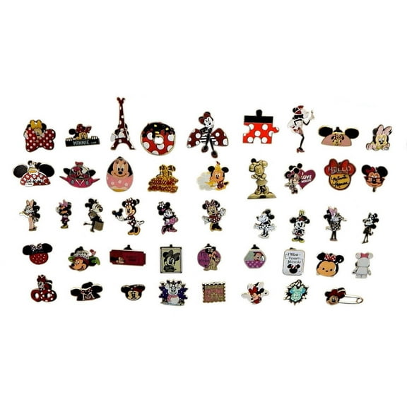 Minnie Mouse Themed 5 Pin Set Walt Disney World Parks Trading Pins ~ Brand New