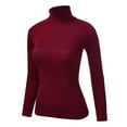 thumbnail image 3 of FashionMille Women Ribbed Knit Texture High Neck Long Sleeve Pullover Sweater, 3 of 5