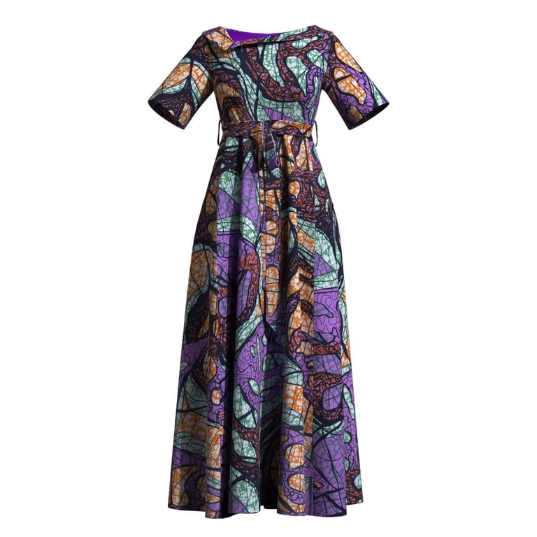 purple dashiki dress Purple Gold Dashiki Kaftan Dress |African Dress for Women |Africa Blooms