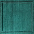 thumbnail image 1 of Ahgly Company Machine Washable Indoor Square Oriental Turquoise Blue Industrial Area Rugs, 8' Square, 1 of 4