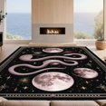 thumbnail image 2 of Design&I 4'x6' Washable Area Rug Snake Celestial Gothic Witchy Design Mystical Moon Tarot Symbols for Reading Nook, Bedroom, Pet Friendly & Non-Slip Built-In Grip, 2 of 7