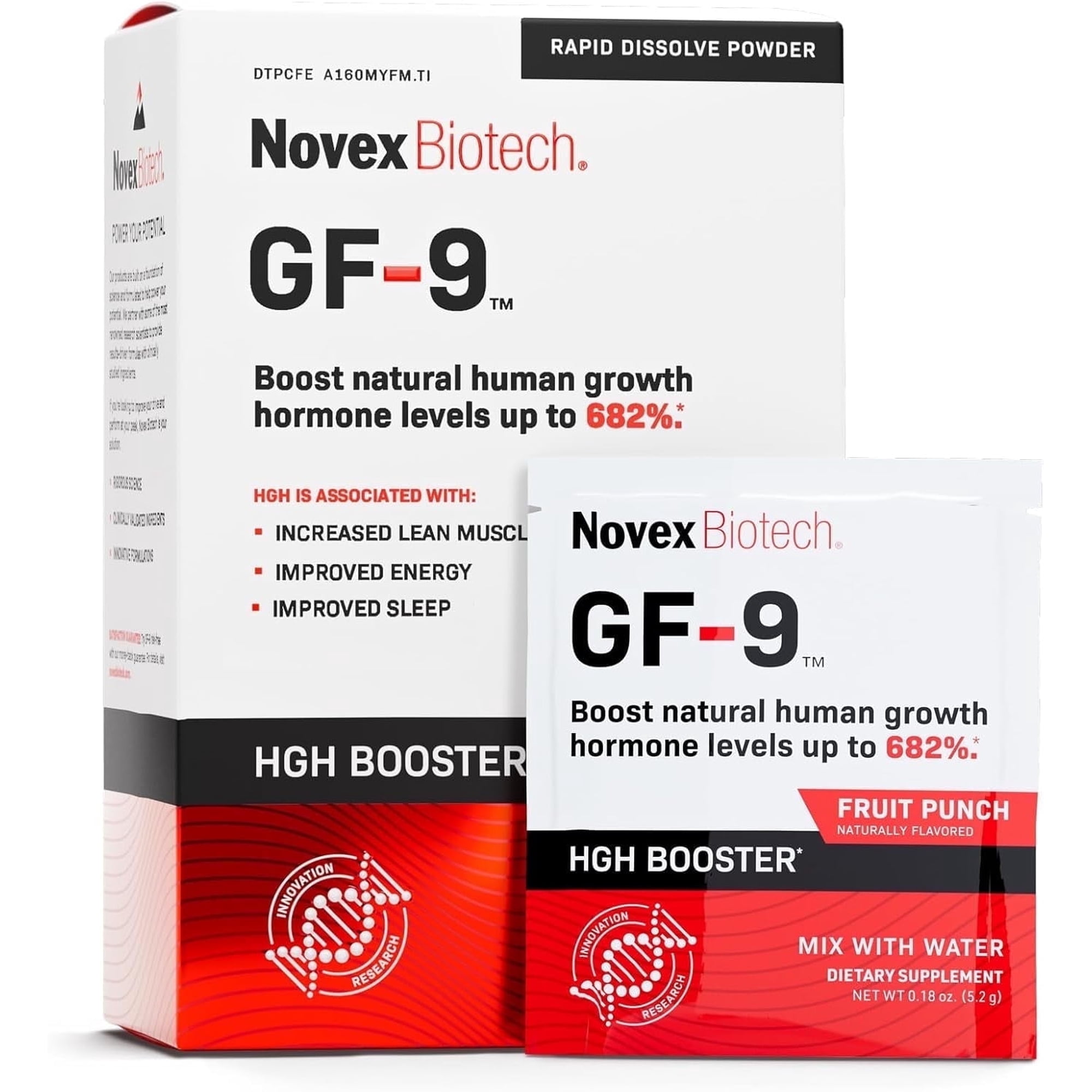 Novex Biotech GF‑9 Rapid Dissolve Amino Acid Supplement Powder, 30 Servings – Clean Botanical Blend