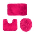 thumbnail image 1 of Bathroom Rug Mat Set, 3-Piece Solid Color Soft Absorbent Shower Floor Mat with U-Shaped Contour and Toilet Seat Cover, Machine Washable Non-Slip Bath Rug, 1 of 6