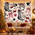 thumbnail image 3 of Zebra Cowboy Boots Among Pink Bows and Cherries, Playful Maximalist for Western Fans, Cowgirl Wall Decor, Birthday Gift, Tapestry Wall Hanging for Teen Bedroom and Dorm, 3 of 7