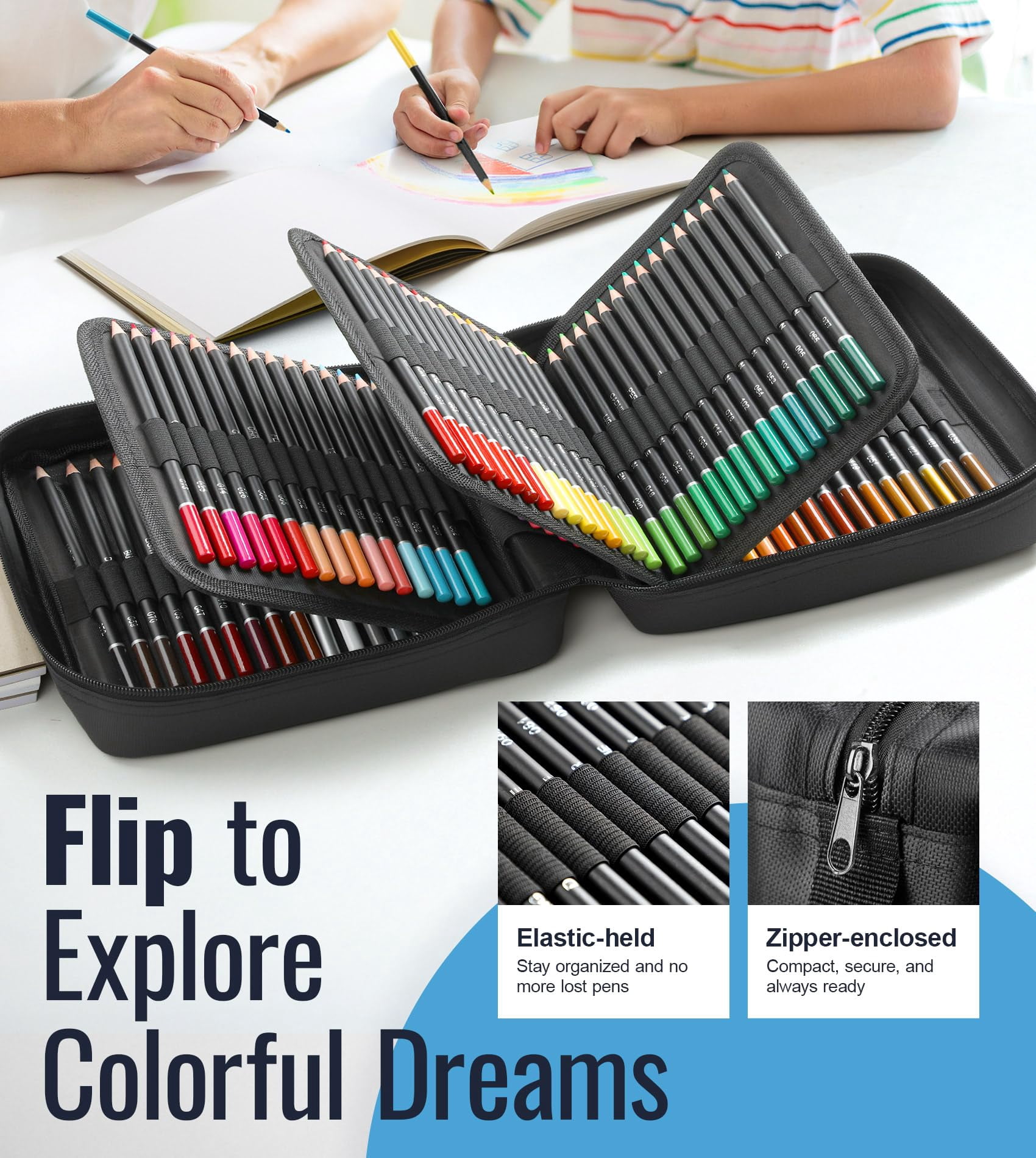 120 Colored Pencils,Soft Coloured Leads for Adult Artists, Professionals and Colorists, In Zipper Pouch