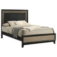 thumbnail image 2 of Pemberly Row Contemporary Wood Queen Bed in Light Brown and Black, 2 of 8