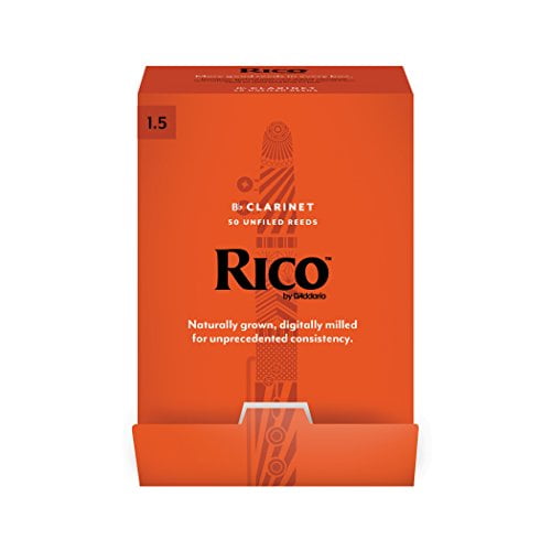 Rico by D'Addario Bb Clarinet Reeds, Strength 1.5, 50-pack