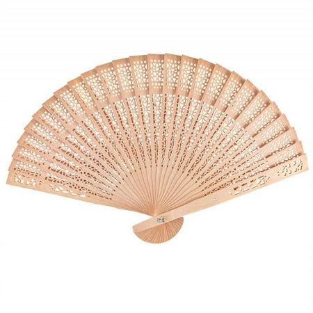

Julam Wooden Hand Fan Foldable - Sandalwood Scented Hand Held Folding Fans - Hand Fans for Wedding Decoration Home Birthdays Gifts