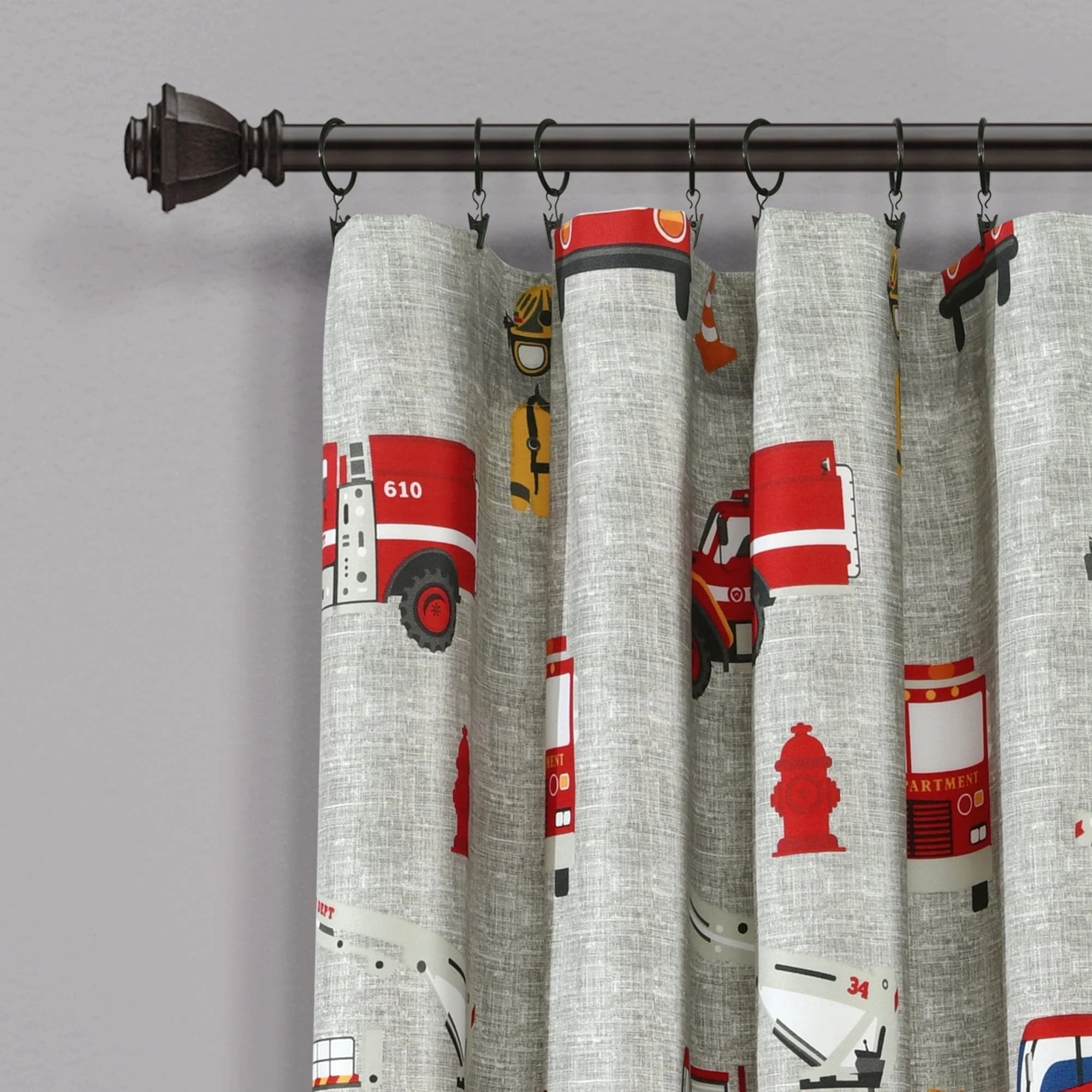 Make A Wish Fire Truck Window Curtain Panels, 84-inches in L, Set of 2