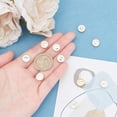 thumbnail image 3 of 10 Pcs 11×4.5mm Brass Enamel Beads with Symbol Flat Round Beads Spacer Metal Loose Beads for Necklace Bracelet - White & Golden, 3 of 7