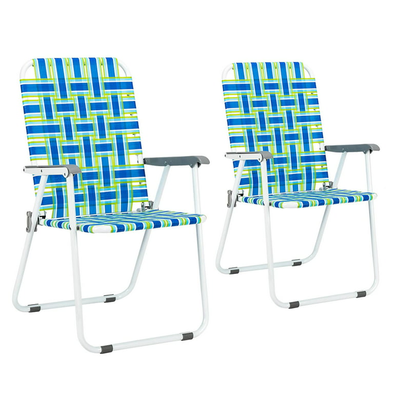 Outdoor Beach Chair 2 pack Classic Low Back Folding Lawn/Camp