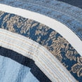 thumbnail image 4 of Lakeland Blue Floral Striped Full/Queen 3-Piece Lightweight Quilt Set, 4 of 5
