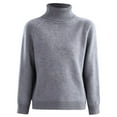 thumbnail image 3 of Women Casual Long Sleeve Turtleneck Sweaters Pullover Loose Fit Women Grey Sweater Warm Light Sweaters for Women, 3 of 3