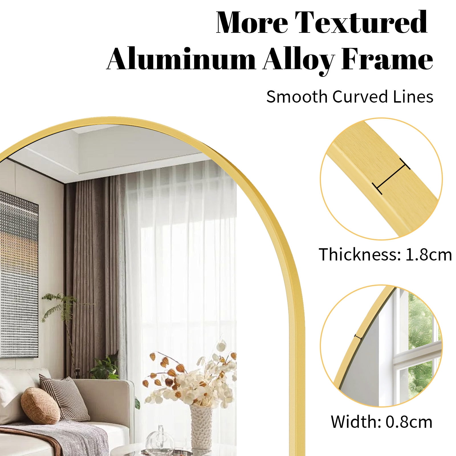Anyrose Oval Bathroom Mirror Wall Mirror 17" x 30", Gold
