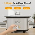 thumbnail image 4 of Sunvivi 4QT Compact Slow Cooker & Food Warmer, 3 Temperature Settings - Removable Ceramic Pot, Silver, 4 of 9