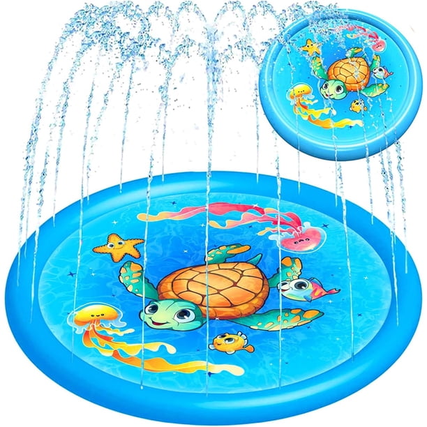 Piscina Splash Pad Para Perros De 100 Cm – Alfombra De Agua Con Chorro, Antideslizante, Ideal Para Jardín Y Verano