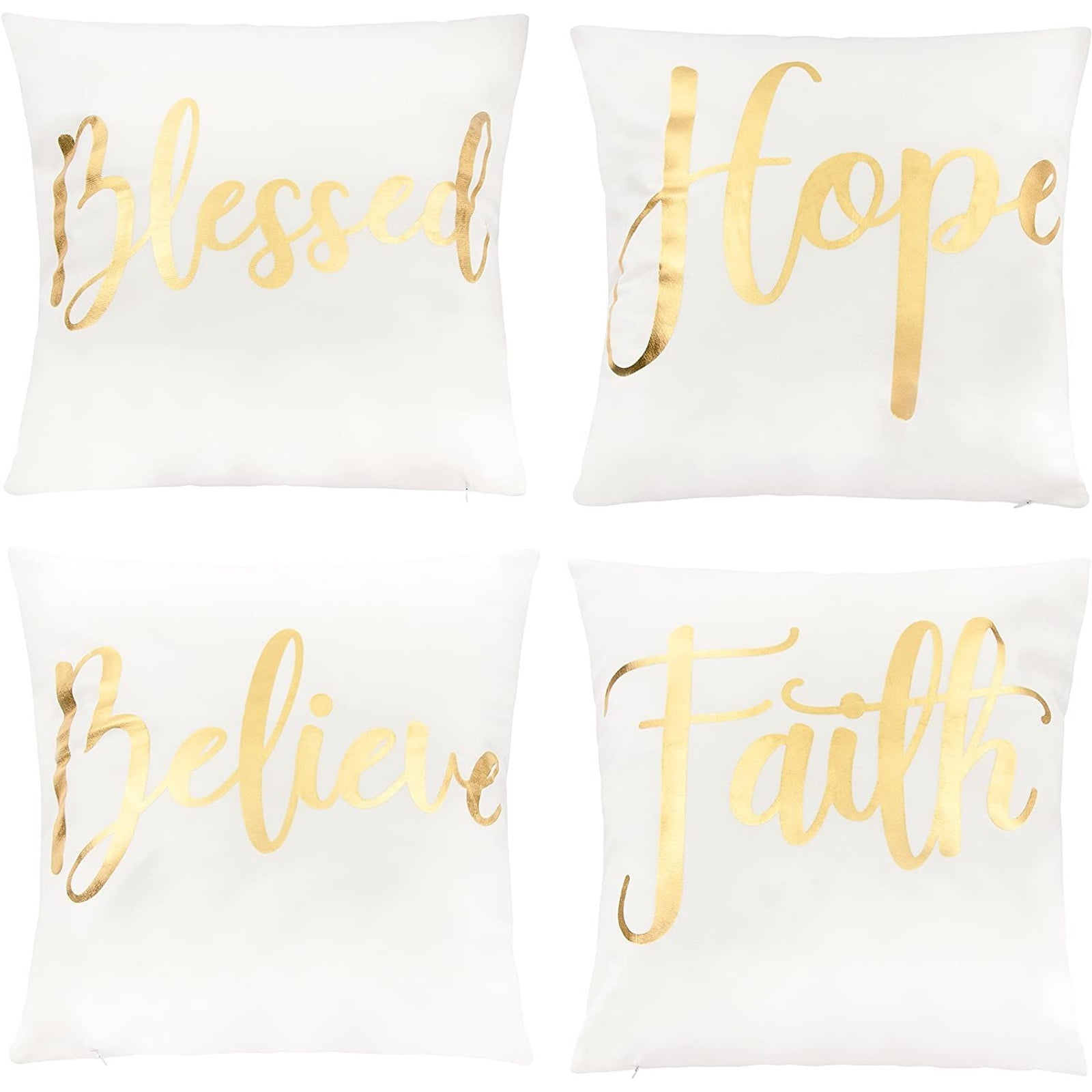 18" Letter Gold Foil Printing Pillow Case Throw Cushion Cover Sofa Home Decor