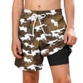 thumbnail image 2 of ATOGUTA Swim Shorts for Boys with Liner Bathing Suits Summer Quick Dry Swimwear Swim Trunks Size 5T-14, Brown, 2 of 6