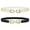 white+khaki, variant on Women Stretchy Waist Belt Retro Elastic Skinny Belt for Ladies with Gold Buckle