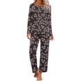 thumbnail image 2 of Awdenio Womens Pajamas Printing Round Neck Short Sleeve Sleepshirt And Pants Sets Loungewear Pajamas With Pockets, 2 of 6