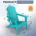 thumbnail image 3 of Pipopa Folding Adirondack Chair with Cup Holder,HDPE All Weather Outdoor Fire Pit Chair for Patio,Poolside,Garden,Aqua, 3 of 7