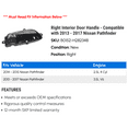 thumbnail image 2 of Right Interior Door Handle - Compatible with 2013 - 2017 Nissan Pathfinder 2014 2015 2016, 2 of 2