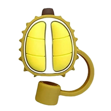 

CHAMAIR Cartoon Straw Cover Reusable Silicone for 5-10mm Cup Accessories (Durian Brown)