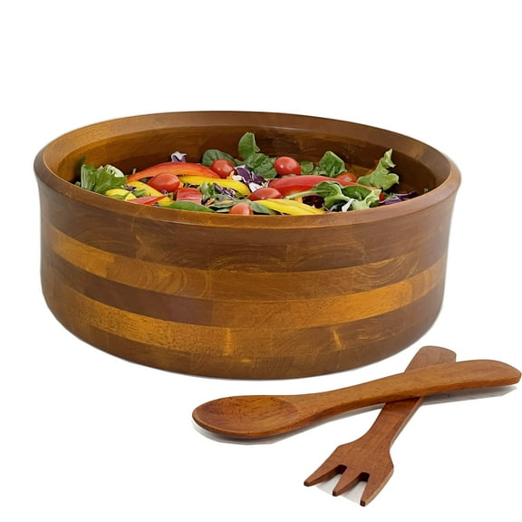 Woodard & Charles 3 Piece 13" Wood Salad Serving Bowl