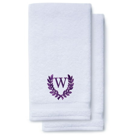 

Monogrammed Hand Towels for Bathroom Kitchen Makeup | Personalized Gift for Wedding-Bridal | Roman Font Custom Luxury Turkish Towel | Spa Collection Oversized 16 X 30 Inch Set of 2
